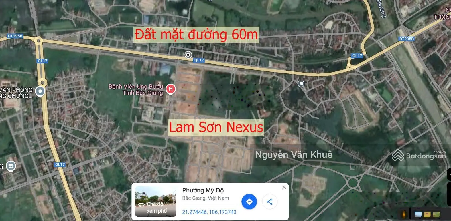 Cần bán đất mặt đường Thân Nhân Trung, Mỹ Độ. Đối diện Lam Sơn Nexus, đường 60m, có nhà cho thuê