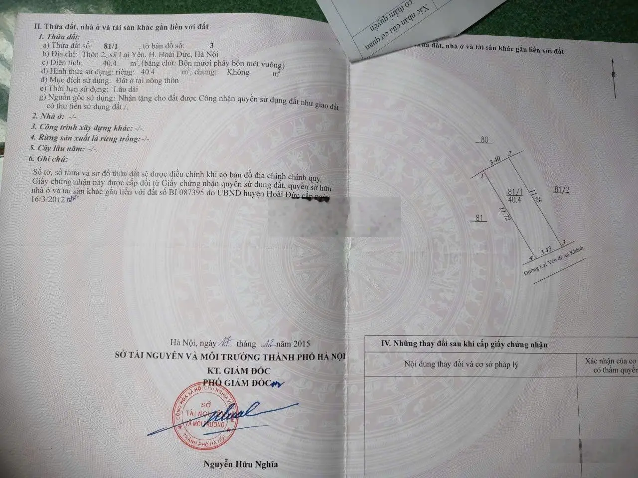 Đất thổ cư trục chính kinh doanh Lại Yên Hoài Đức