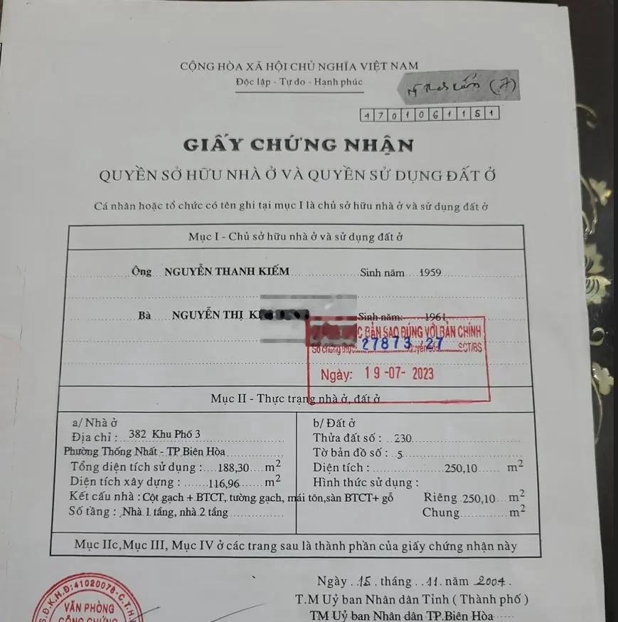 Ngộp bank nhà 350m2 thống nhất tp biên hòa đồng nai chỉ 7.7tỷ