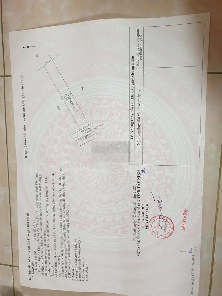 HXH, 434m (8x54,5m) KP An Tịnh, TX Trảng Bàng, Tây Ninh, Giá 1,480 tỷ