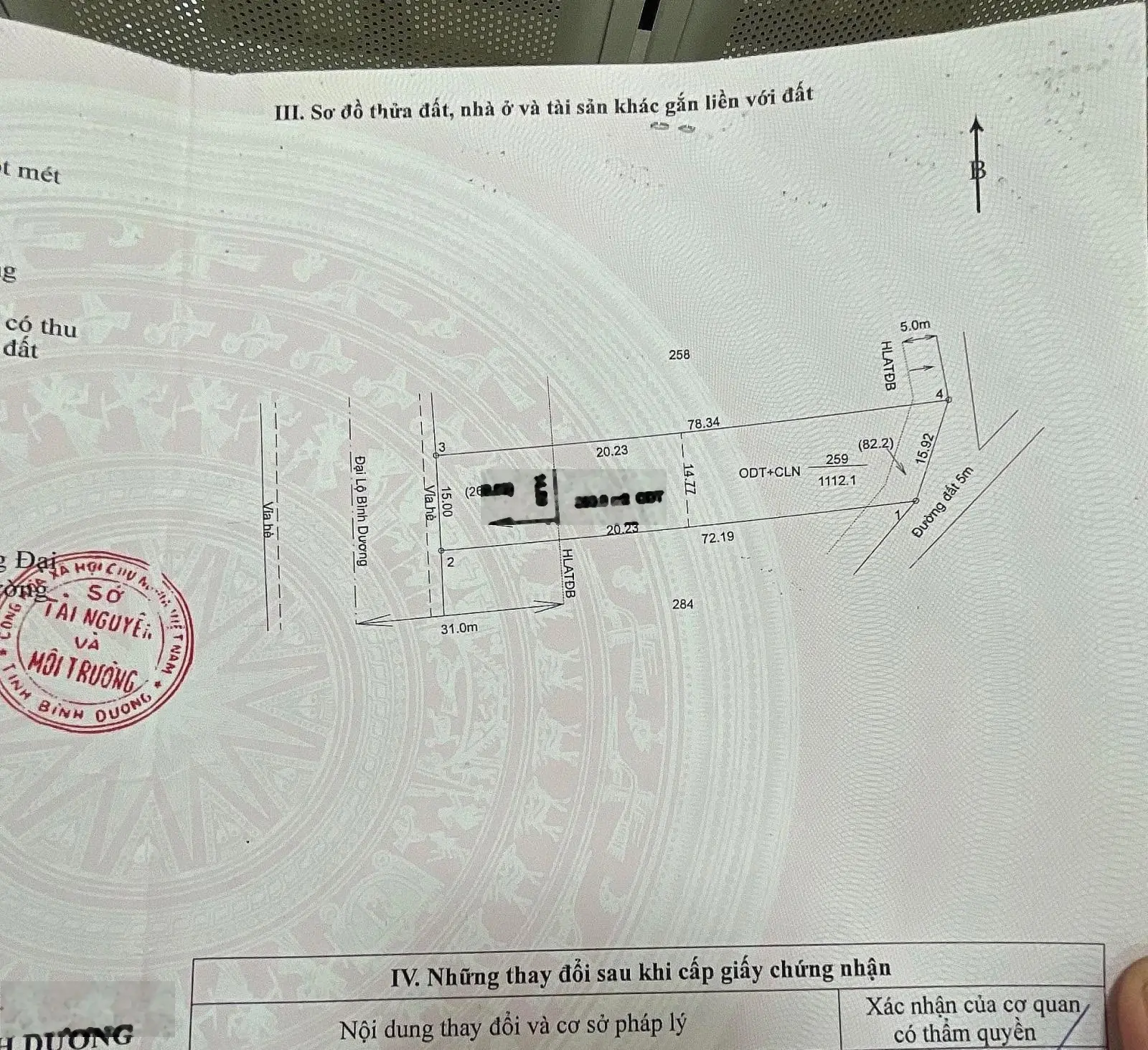 Cần bán 1.112m2 đất mặt tiền Đại Lộ Bình Dương (Quốc lộ 13) Giá tốt