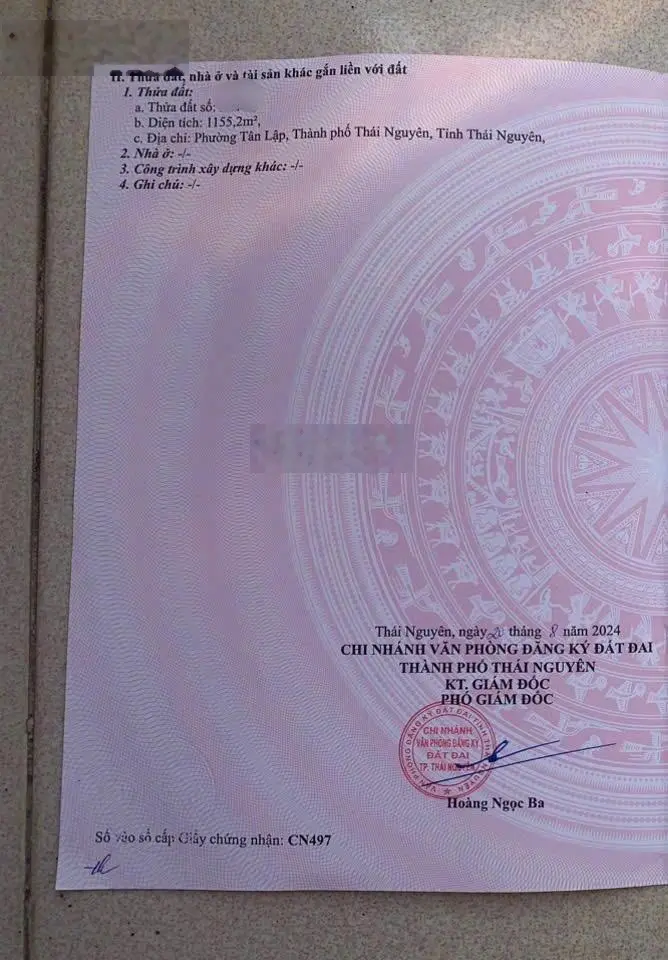 ĐẤT ĐẸP GIÁ TỐT - CHÍNH CHỦ Cần Bán Lô Đất Vị Trí Đẹp Tại Phường Tân Lập, TP Thái Nguyên