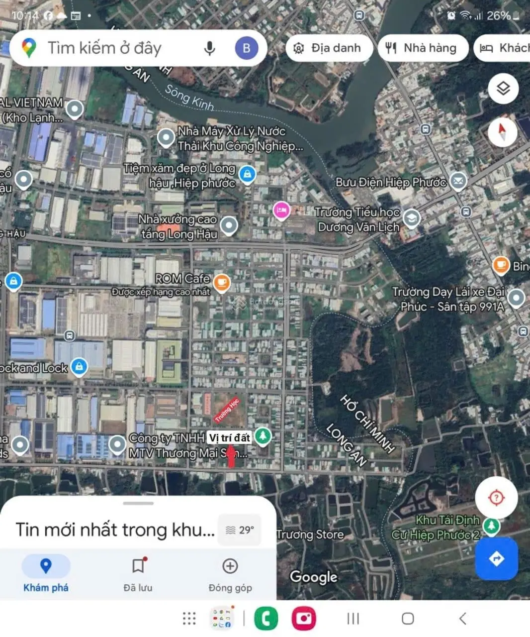 Bán đất nền 95m2 gần trường học đường n19 rộng 12m trãi nhựa tại kdc nam sài gòn long hậu cần giuộc