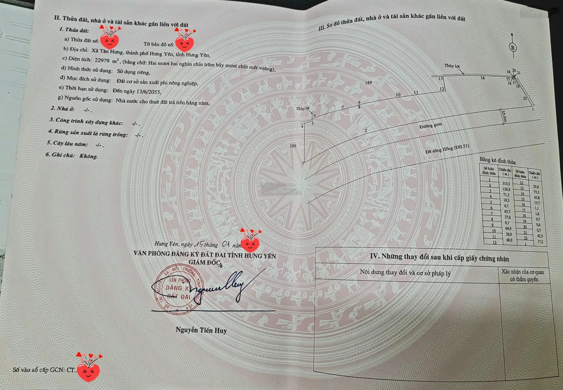 Chính chủ bán đất SKC diện tích 22.979 m2 tại TP. Hưng Yên, Tỉnh Hưng Yên