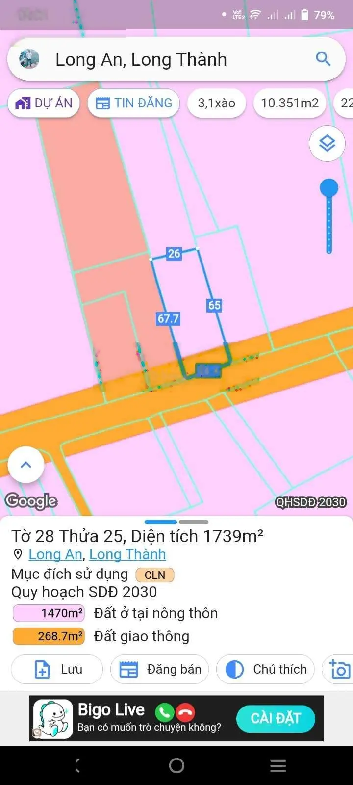 Cần bán 2lô MT đường nhựa giải phóng (khai thác đá) QH 32m, Thổ cư + SKC+CLN, Giá đầu tư rẻ nhất KV