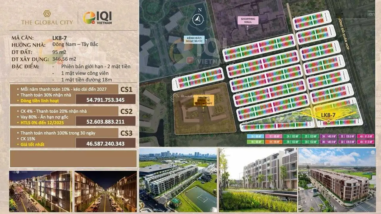LK8_7 phiên bản giới hạn 2 mặt tiền hướng Đông Nam và Tây Bắc quay ra công viên giá cực tốt
