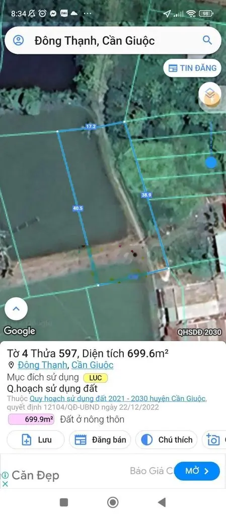 Đất lúa đường xe hơi giá ngộp tại cần giuộc