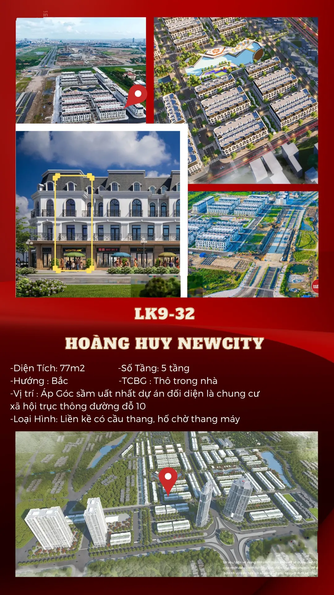 Chính chủ Hoàng Huy New City GĐ1 mặt liền kề 2 hướng Nam (đã giao dịch 1 căn) và liền kề 9 áp góc