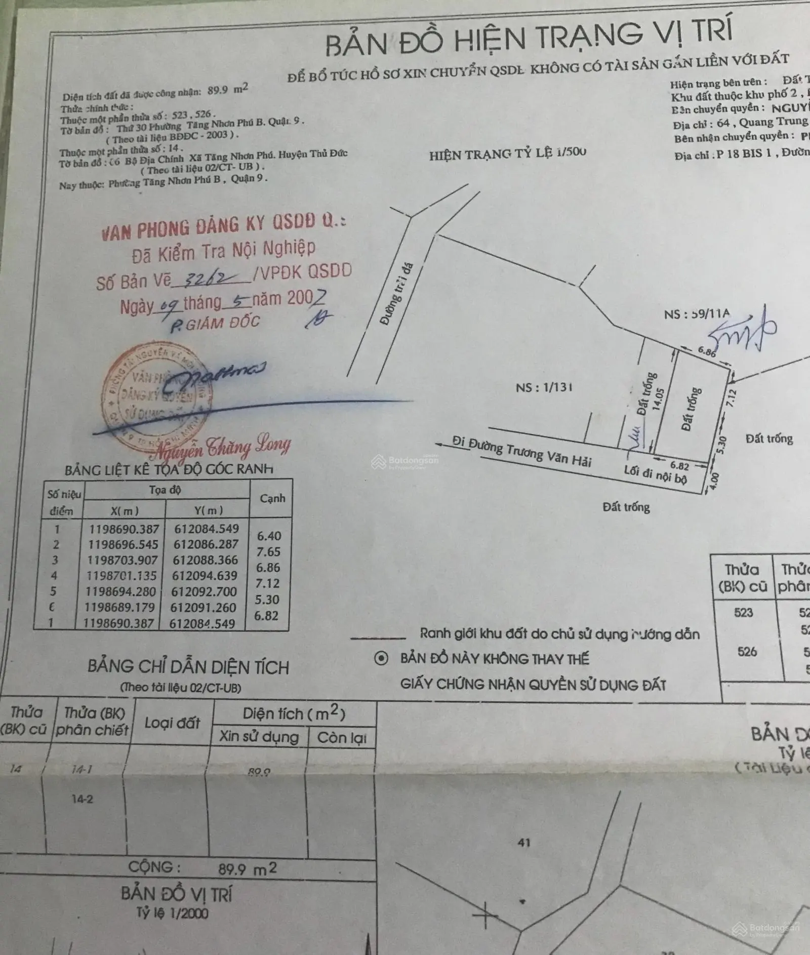 Bán đất tặng nhà, giảm sốc từ 7.2tỷ còn 6,7 tỷ-51/9F Đ 11, P. TNPB, Q9, LH: 0903 969 ***chính chủ)