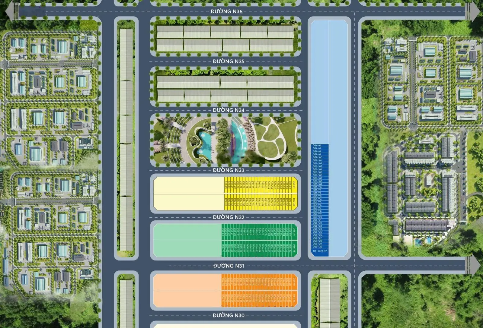 Lô góc lô thường MT đường D7, N31, N32, N33 tại KDC 5F The Aura, gần công viên - TTTM