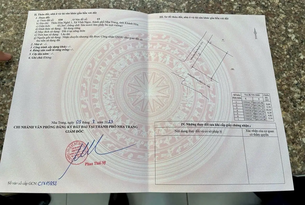 Bán đất 1,25 tỷ góc 2 mặt tiền - Vĩnh Ngọc giáp Vĩnh Hải - Nha Trang, đường 5 m