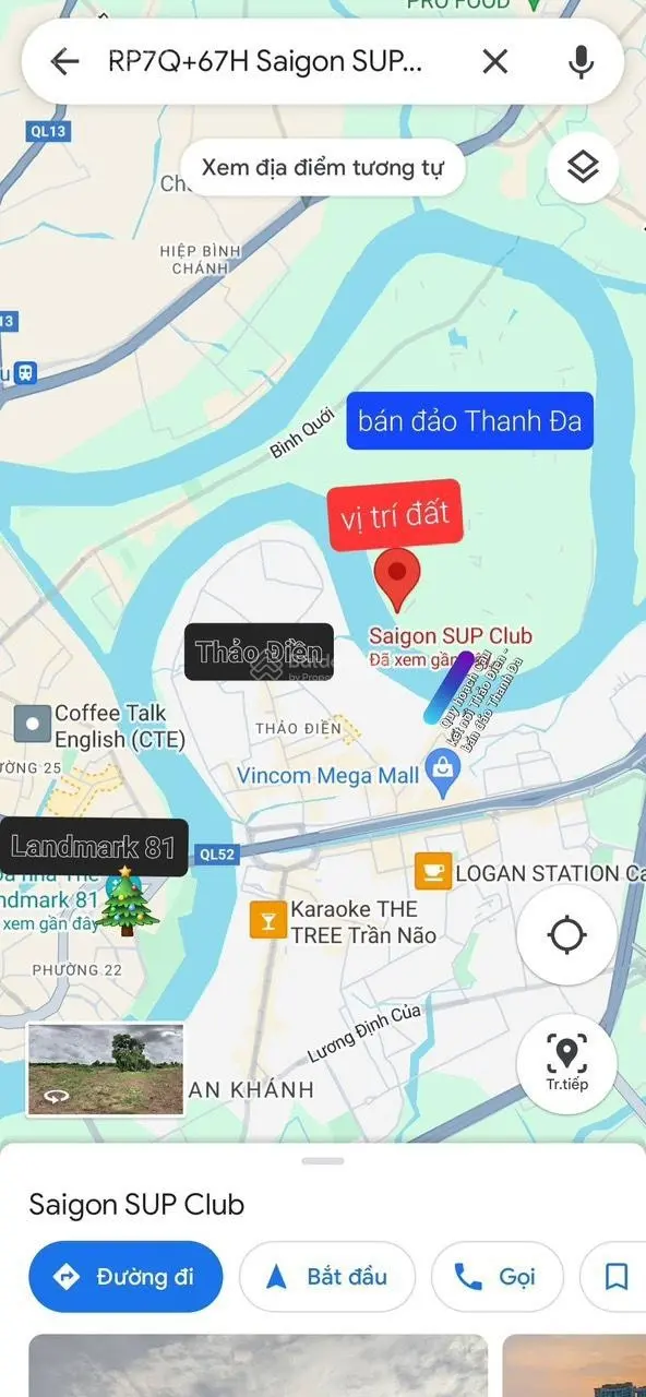 BÁN ĐẤT MẶT TIỀN SÔNG SÀI GÒN - KHU BÌNH QUỚI THANH ĐA