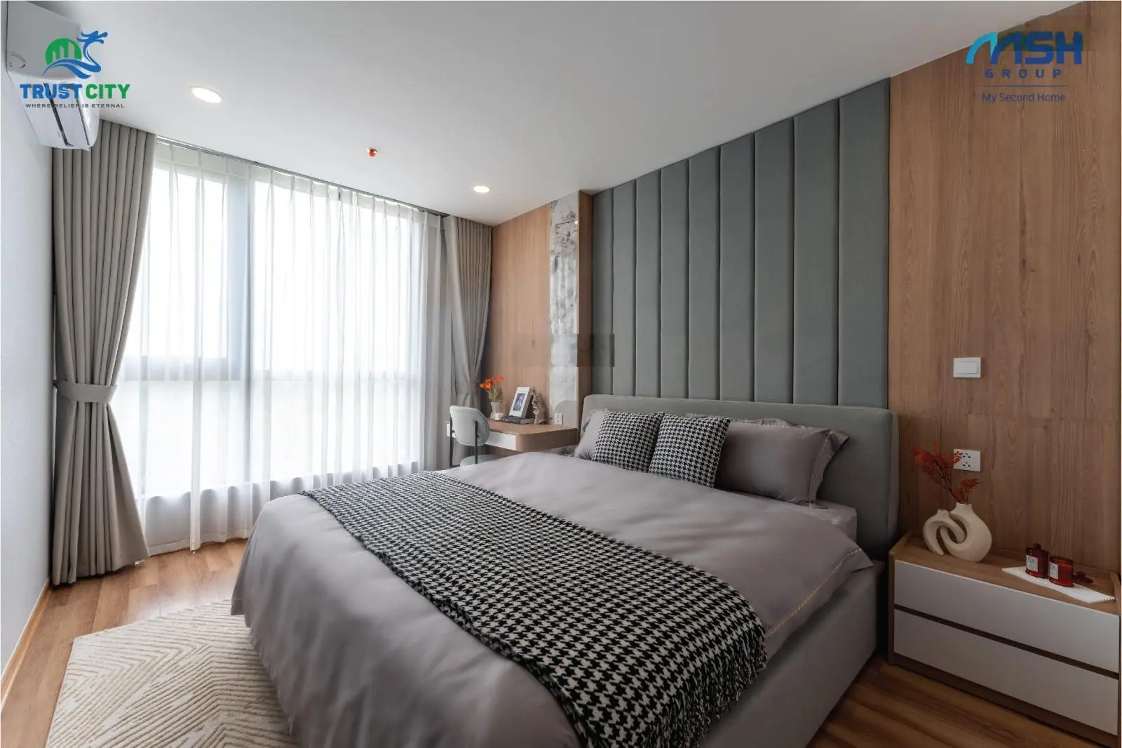 Căn góc ngoại giao 66,5m2 - 2PN - 2WC, ban công Đông Nam, cửa Tây Bắc