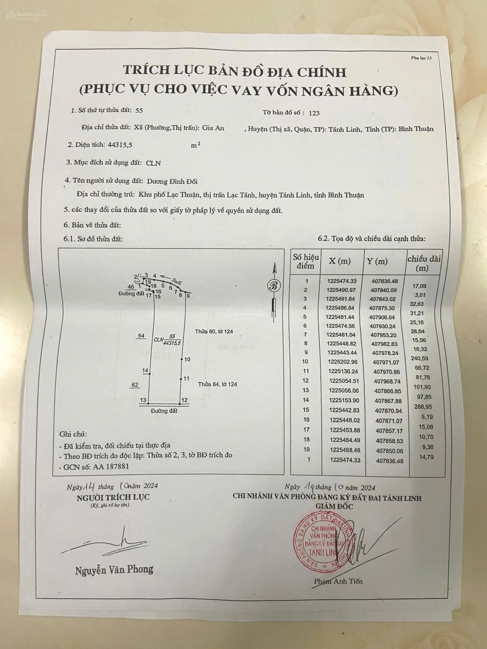 Cần bán đất giá 56 tỷ VND tại Đường ĐT 720, Xã Gia An, Huyện Tánh Linh, Bình Thuận