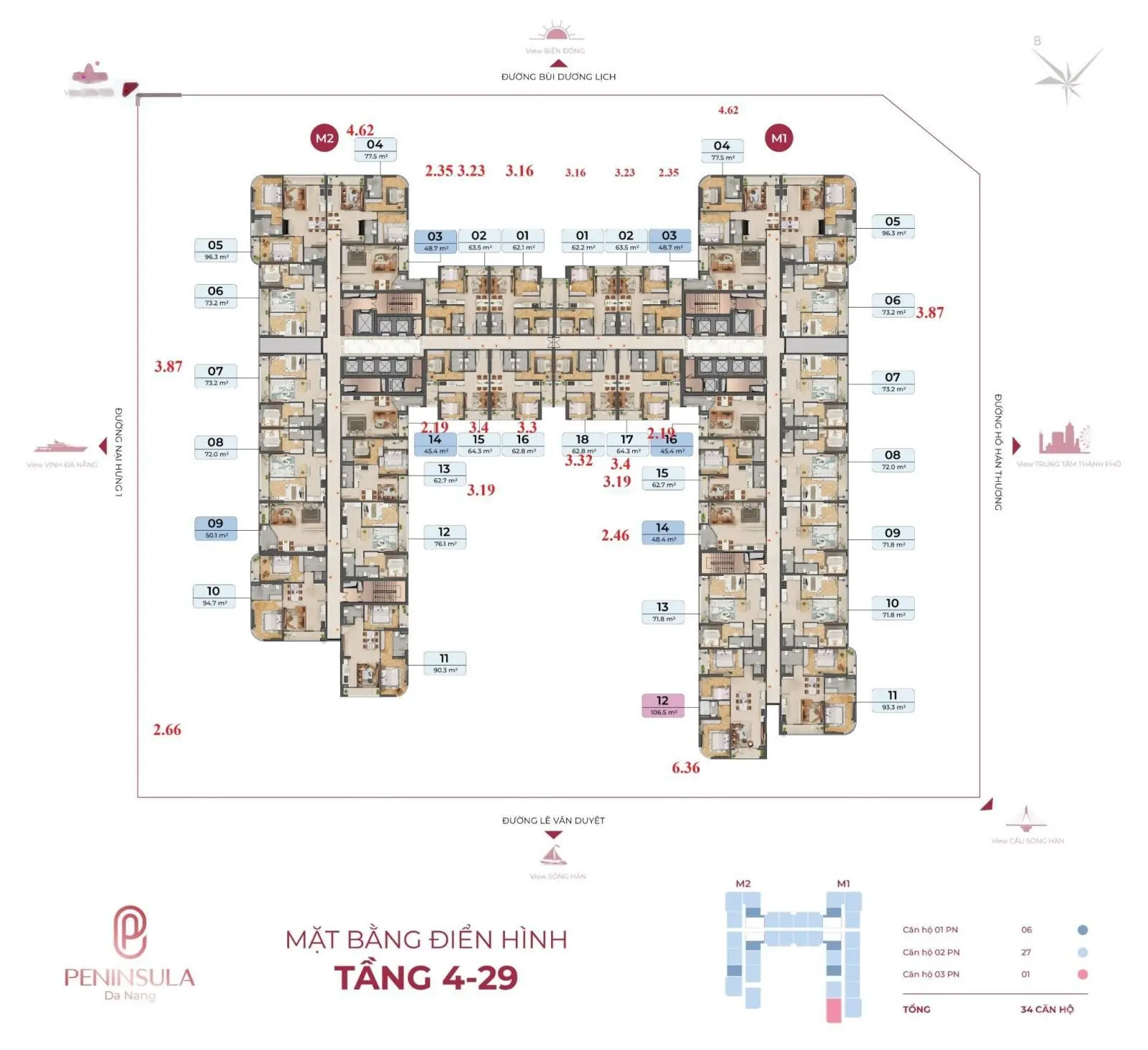 Danh mục 5 căn đẹp nhất dự án Peninsula trực diện sông Hàn, chiết khấu cao giá trực tiếp chủ đầu tư