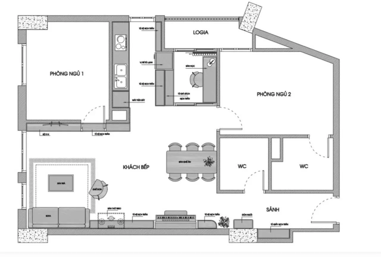 Bán căn hộ chung cư CC1 Hà Đô Parkside đường Khúc Thừa Dụ căn góc 79m2 + 1PN full đồ có lốt ô tô