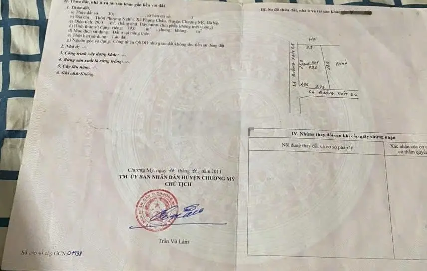 Chỉ hơn 30tr/m2 có ngay 79m Đất Phụng Châu, lô góc, oto vào nhà giá đầu tư.