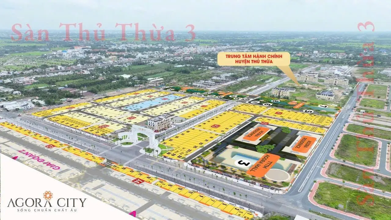 Mở bán GĐ1 KĐT Agora City, Thủ Thừa, Long An, chỉ từ 1.7 tỷ/6x18m, lộ giới 12-40m, SHR từng nền