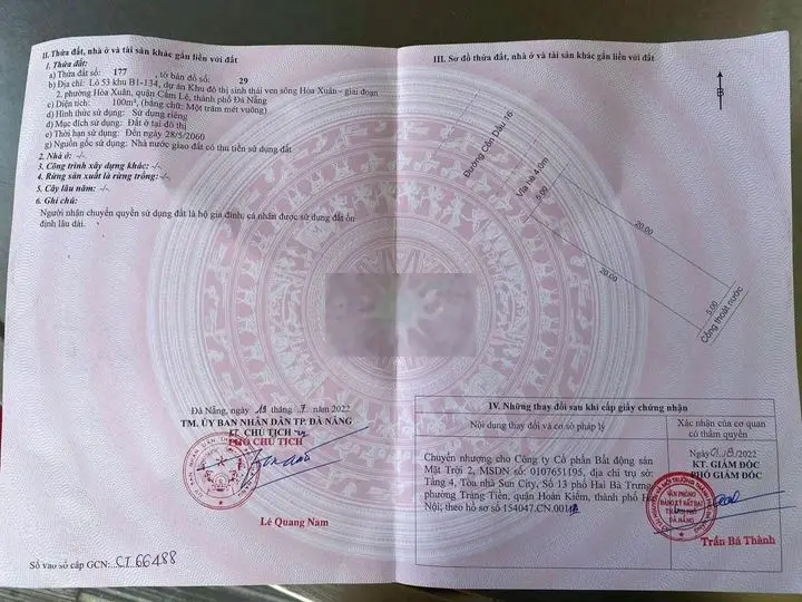 bán đát đường Cồn Dầu 16 cách cầu Hòa Xuân 300m
