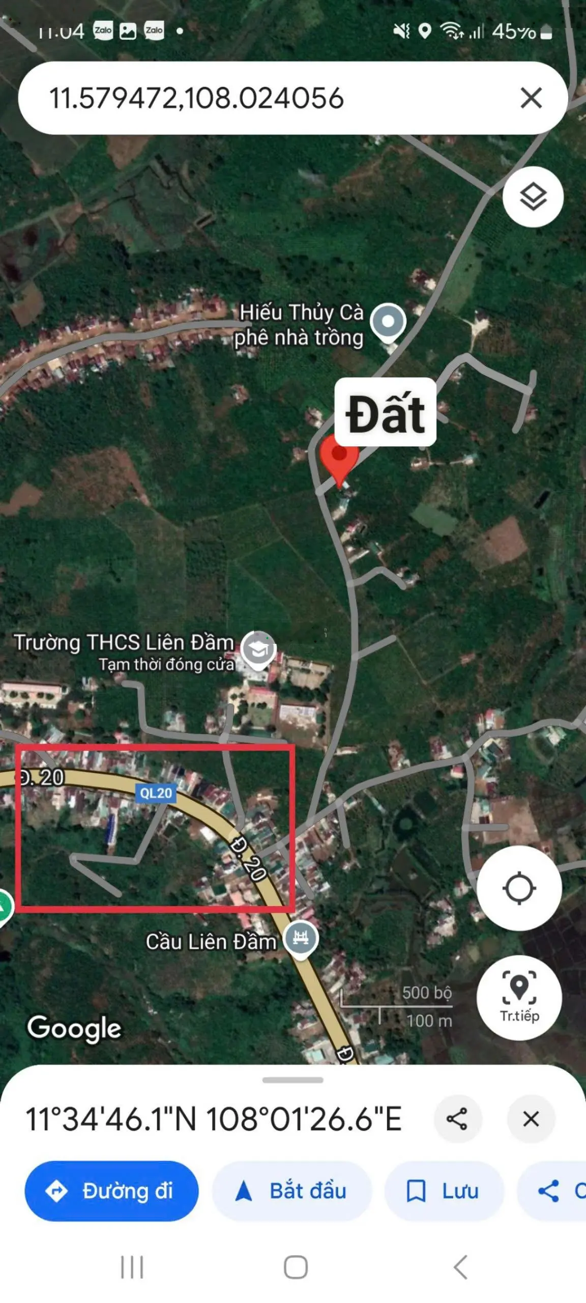 Bán lô đất Di Linh Lâm Đồng. DT 1055m2 có 400 thổ cư.