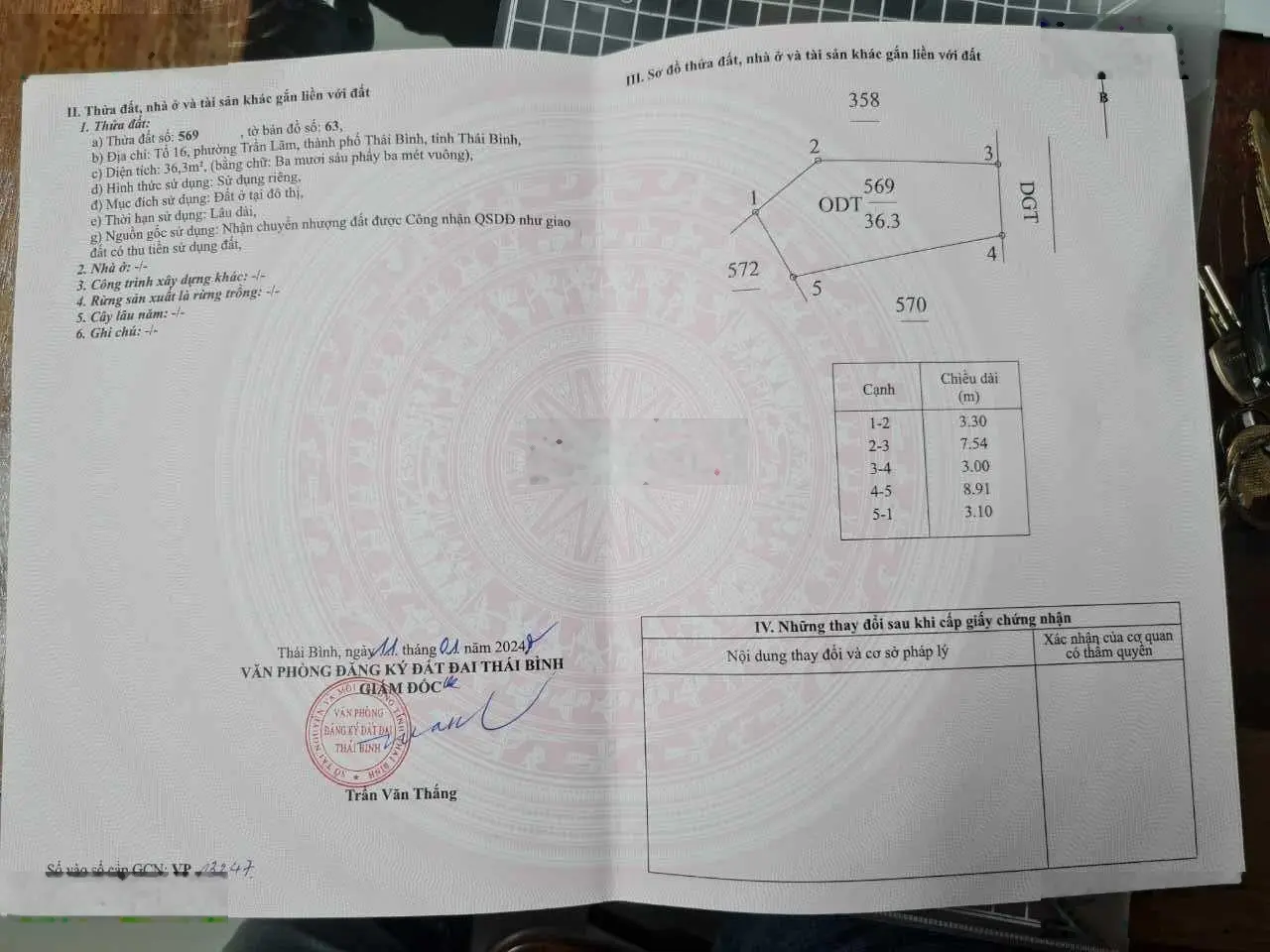 Bán nhà mới xây trung tâm TP Thái Bình 3 tầng
