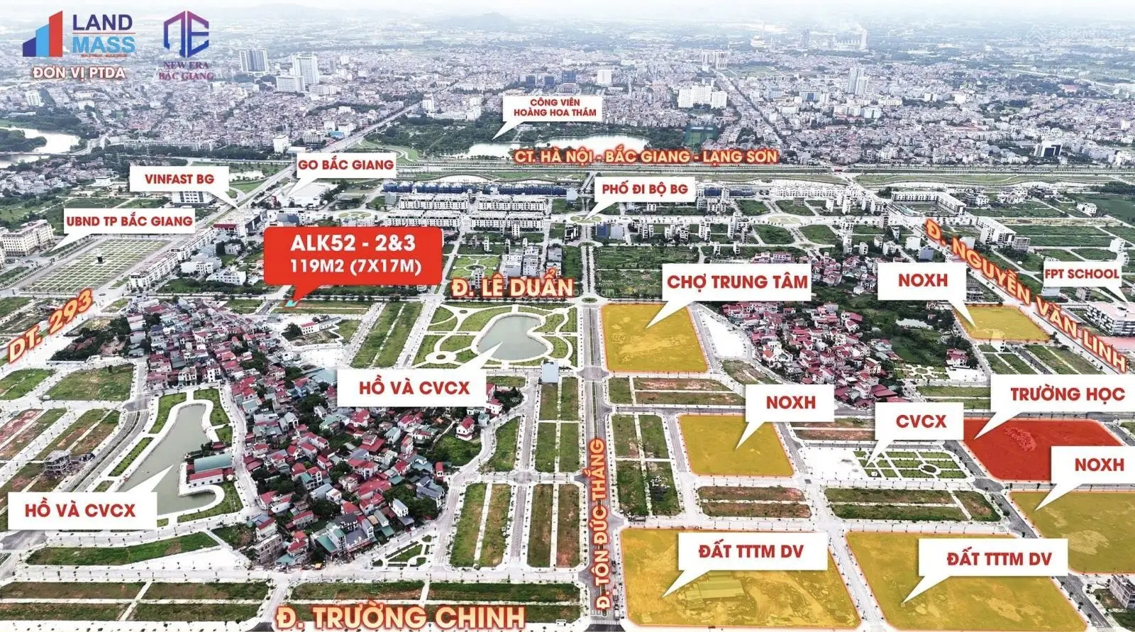 Bán đất nền, sổ đỏ, giá đầu tư cực hời chỉ 6x triệu/m2. Trung tâm lõi KĐT phía Nam TP Bắc Giang