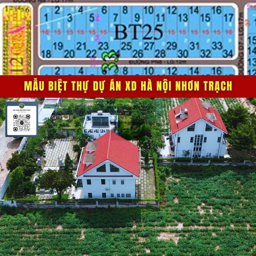 Bán nền Biệt Thự dự án XD Hà Nội Nhơn Trạch giá rẻ