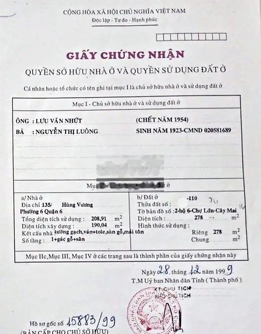 NHÀ HẺM LÊ QUANG SUNG 278M2 Q6