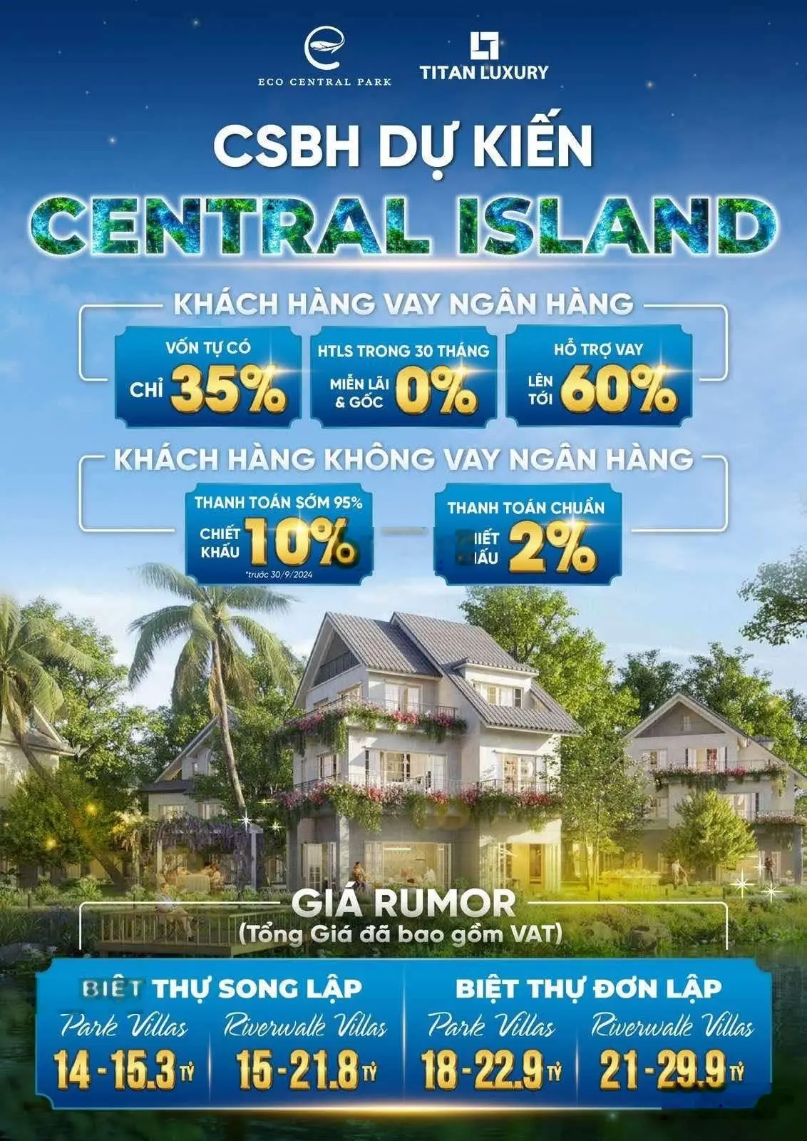 Lý do nên sở hữu biệt thự đảo tại Eco Central Park Vinh?
