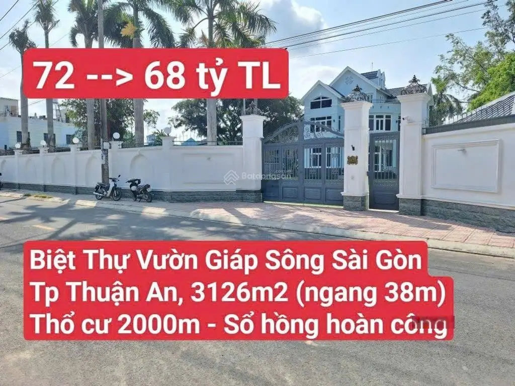 Biệt thự vườn giáp sông Sài Gòn, gần chợ Lái Thiêu, P. Lái Thiêu, TP. Thuận An