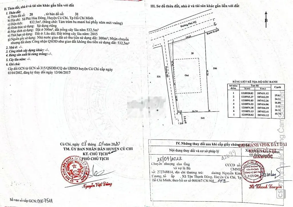 Đất 2 MẶT TIỀN 832m² Phú Hòa Đông Củ Chi