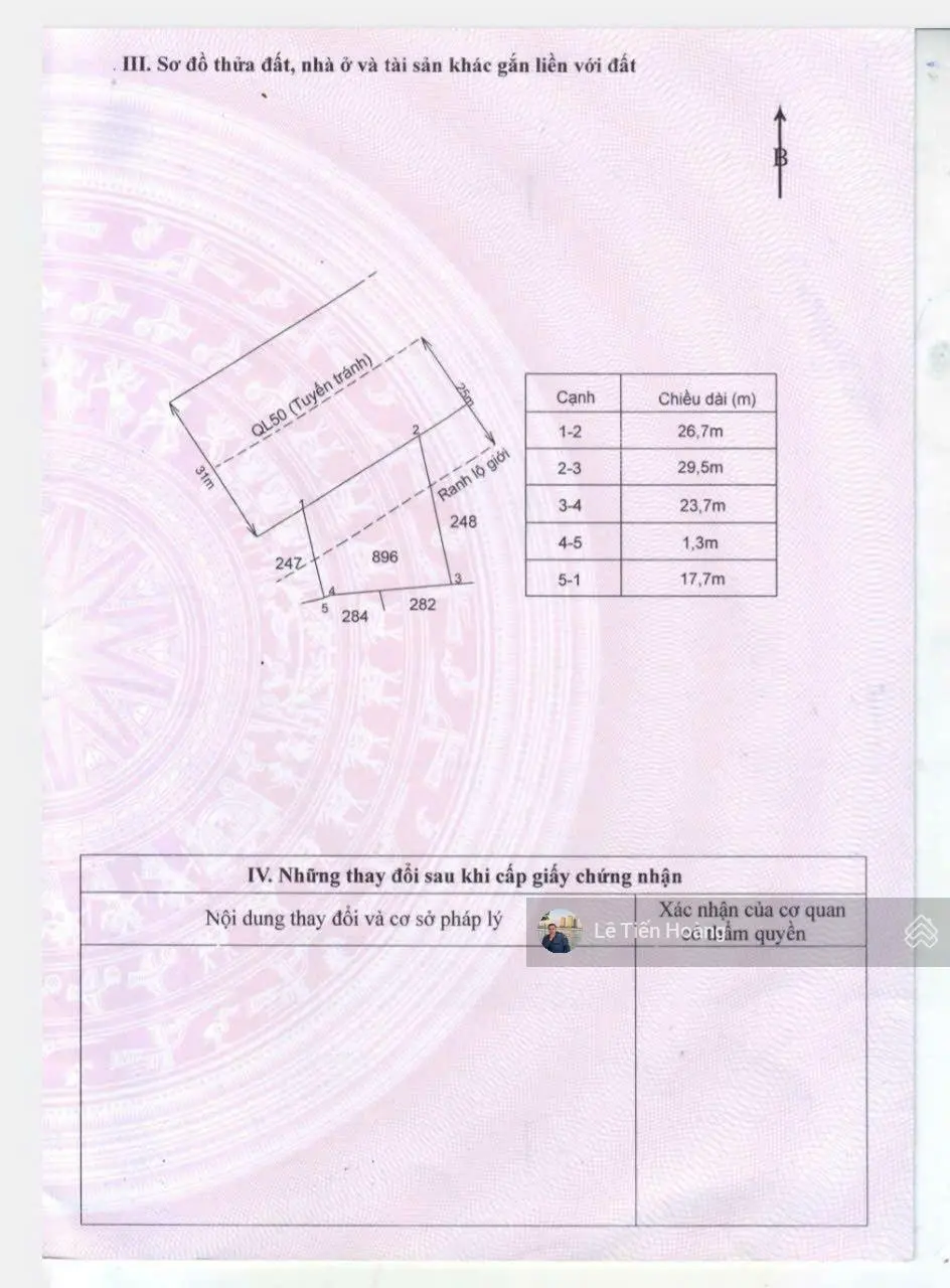 16 tỷ 585m2 có 27m MT QL50 tuyến tránh vòng xoay Tân Kim