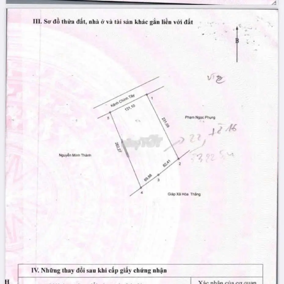 Lô 3.4ha mặt tiền kênh Chánh Tây, gần khu farm Hòa Thắng giá 1,2tr/m2