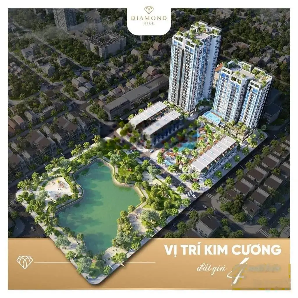 Bán căn hộ sân vườn dự án Diamonhill bắc giang, mặt đường Hoàng Quốc Việt, giá chỉ từ 18,3triệu/m2