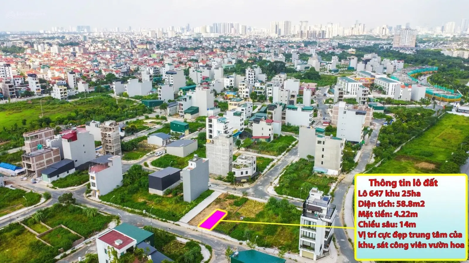 Chính chủ cần bán lô đất 58.8m2 khu 25ha Vân canh Hoài Đức Hà Nội