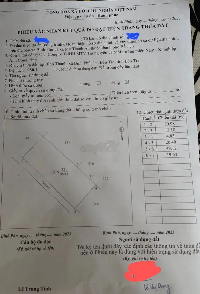 Đất rẻ 1000 m2 Chỉ 2 tỷ. TP Bến Tre