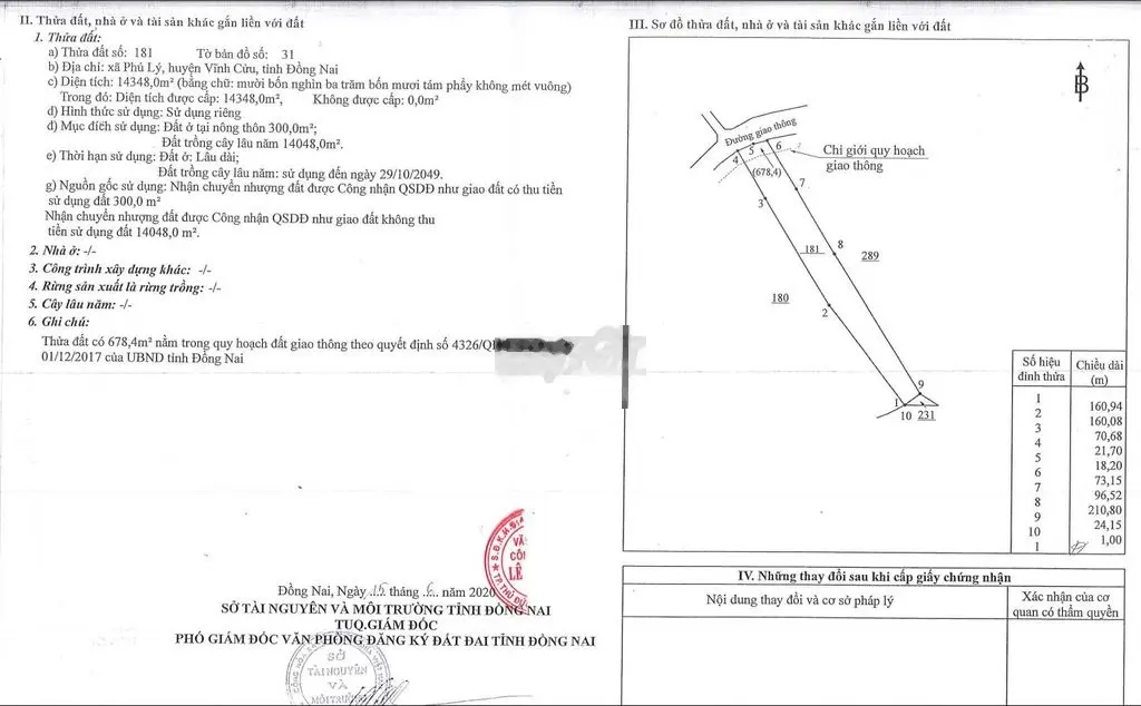 *Phát mại* Ngân hàng VIB bán ĐẤU GIÁ đất X Phú Lý, H Vĩnh Cửu, ĐN