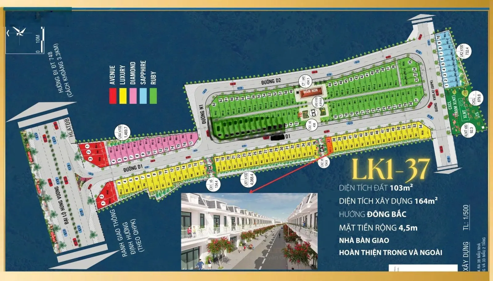 Bán biệt thự Gia Khải Luxury, Hùng Vương, An Điền, Bến Cát, Bình Dương, 2,9 tỷ, 72m2