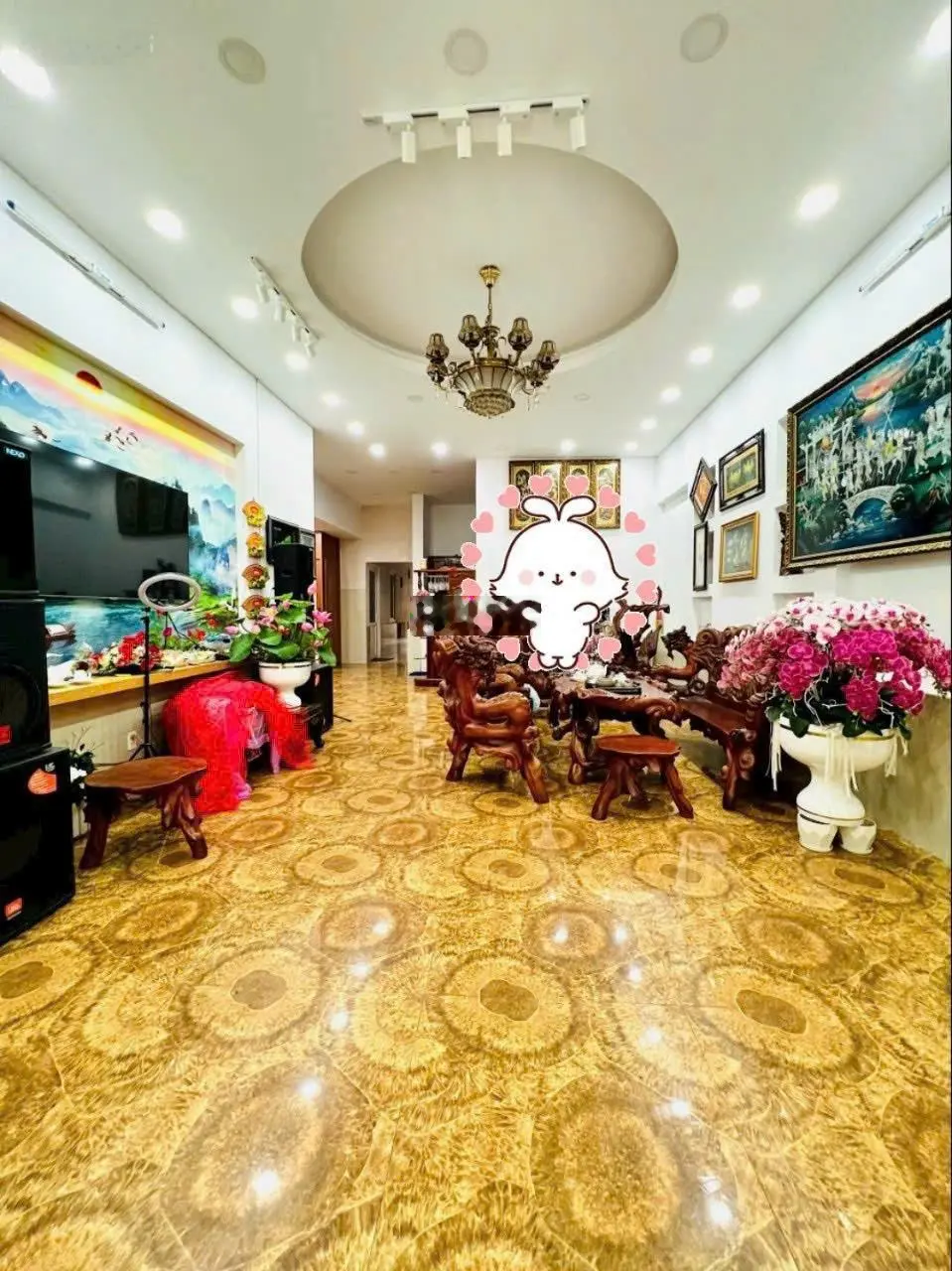 Bán gấp nhà DT 217m2 thổ cư mặt tiền đường 12m, nhà đẹp ở ngay, sân đậu xe hơi, sổ hồng chính chủ
