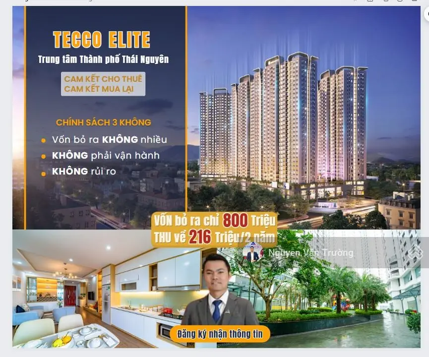 Em Trường CĐT có suất mua Căn Tecco Elite giá ưu đãi nhất. Anh chị quan tâm liên hệ trực tiếp