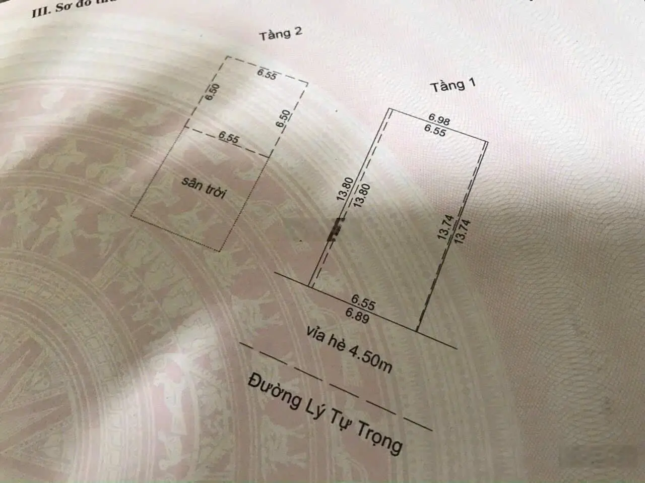 Nhà 2 tầng đường 10m5 Lý Tự Trọng - Trung tâm Hải Châu. DT đất: 96m2 ngang đẹp gần 7m