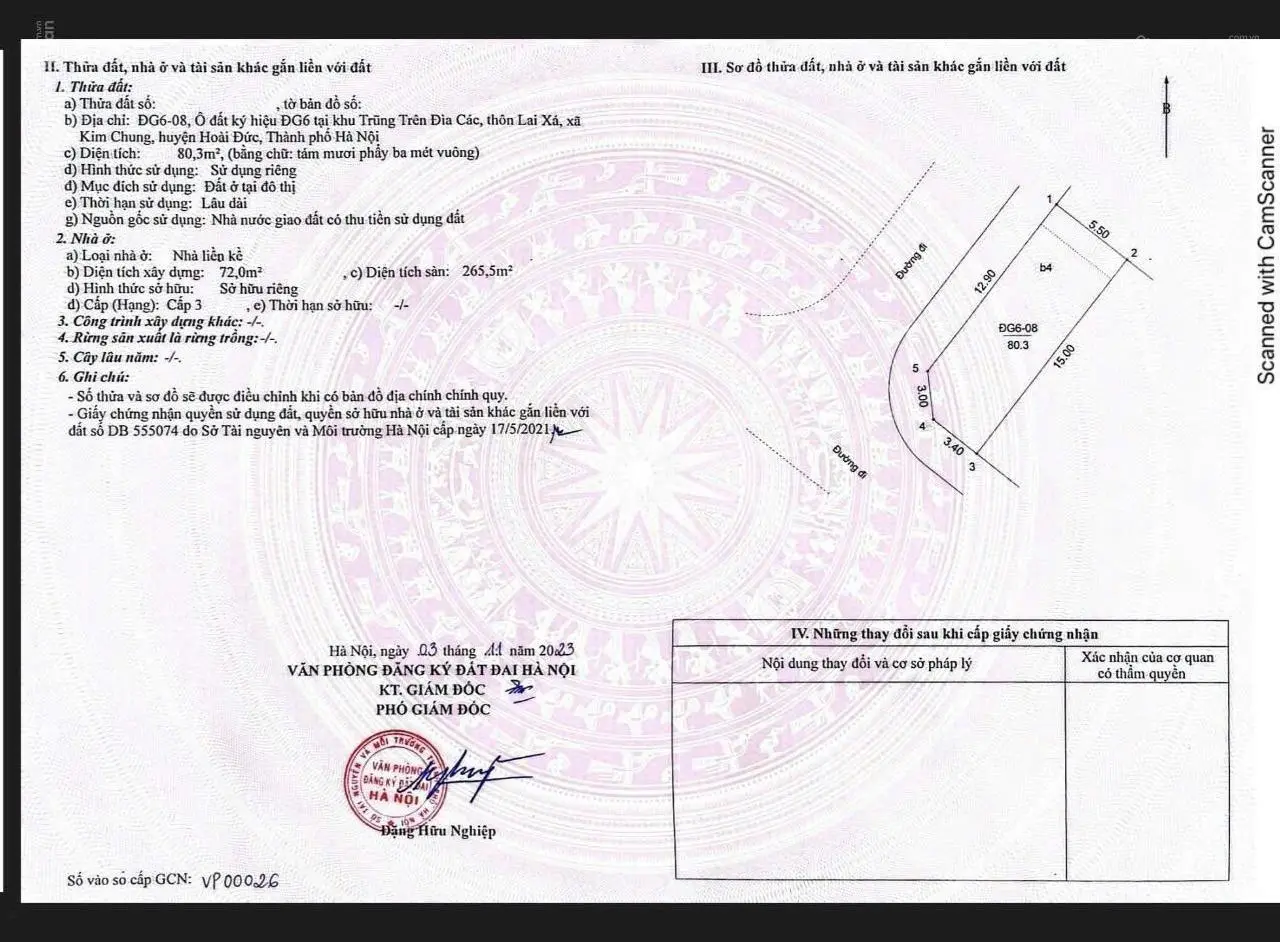 Chính chủ cần bán liền kề DG6. Hoa hậu đất đấu giá Lai Xá, Hoài Đức, Hà Nội