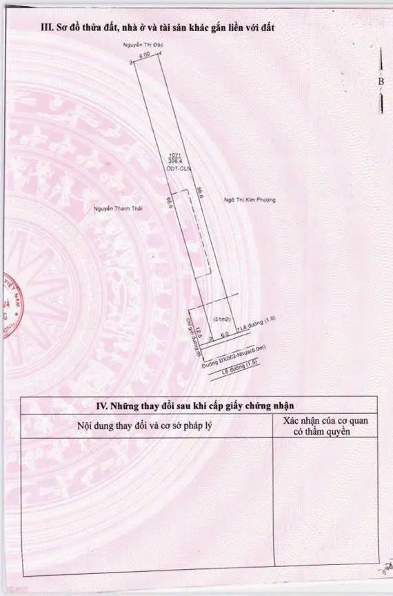 Chủ cần bán lô đất đường DX063 phường Định Hoà vị trí ngay trung tâm TP mới