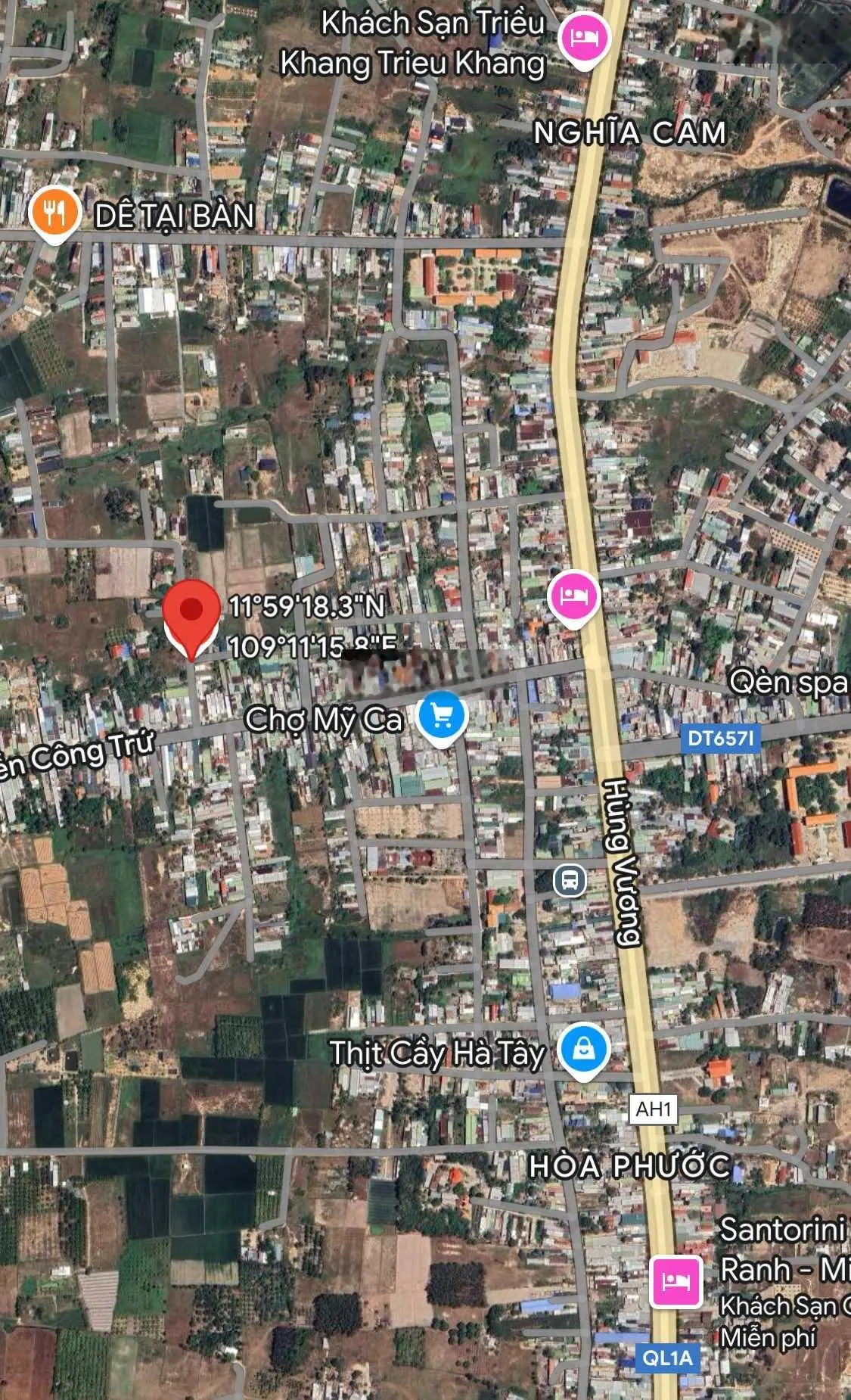 Duy nhất 1 lô 2 mặt tiền, cách chợ Mĩ Ca 200m, đường ô tô, có thổ, giá rẻ nhất khu vực