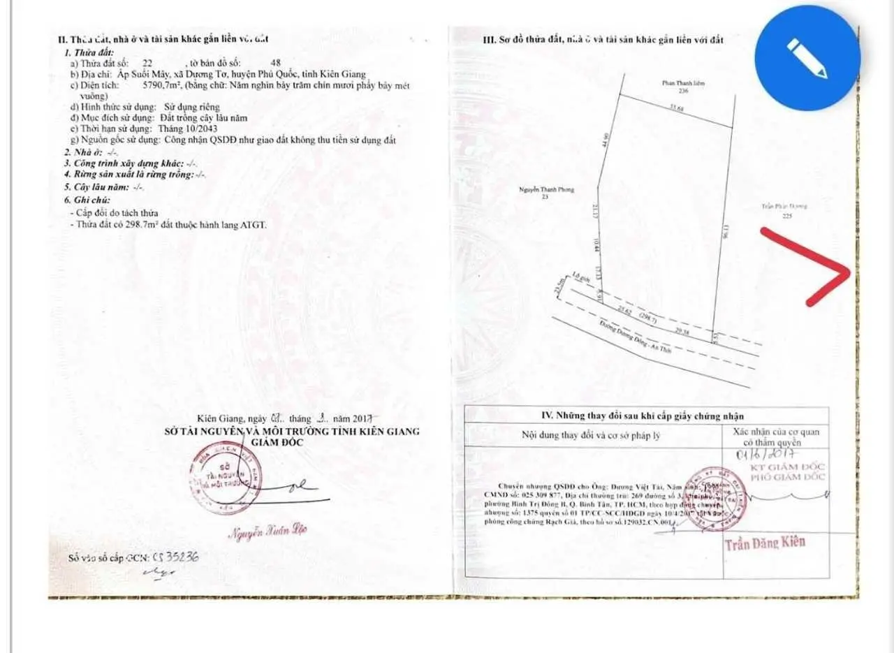 Nhà kẹt tiền cần bán 2266.3m2, sổ đỏ, gần sát vòng xoay hàm ninh, mặt tiền ĐT 47