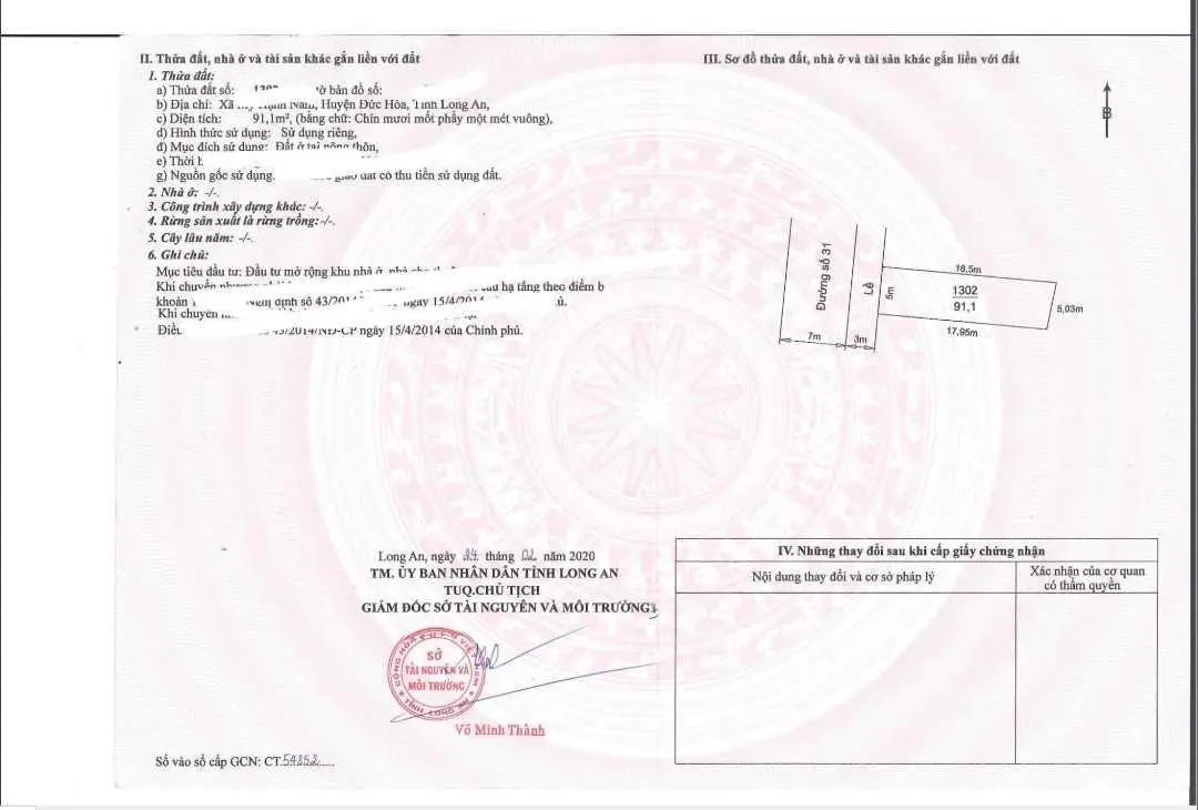 Khu dân cư Mỹ Hạnh Hoàng Gia cần bán gấp 950tr. SHR. Lh 0832 369 ***