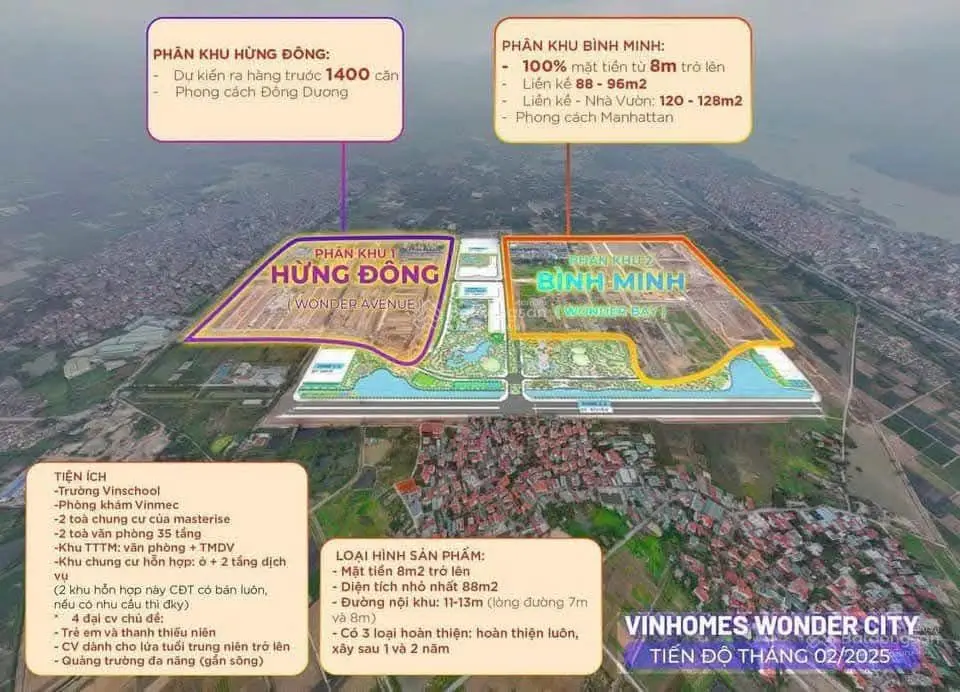 Nhận thông tin bảng căn mở bán đợt 1 Vinhomes Wondercity, Đan Phượng, Hà Nội