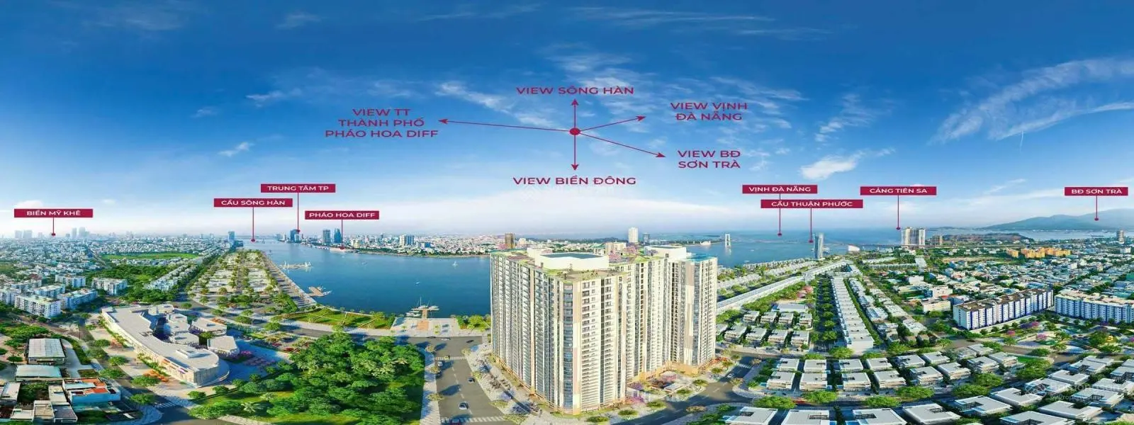 Giỏ hàng cực đẹp căn hộ Peninsula Đà Nẵng, căn 2PN view Sông Hàn, diện tích 73,2m2, hướng Đông Nam