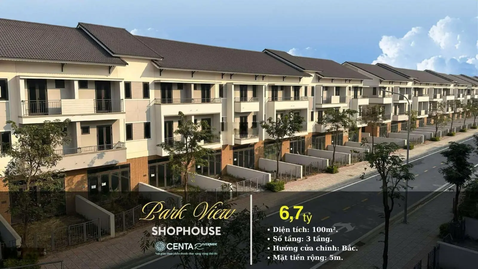 Chỉ 2 tỷ sở hữu căn Shophouse 100m2 tại Centa River Side view sát Vin và SunGroup