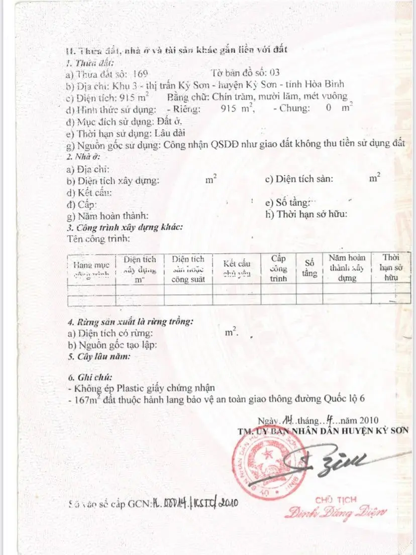Mảnh đất cực hiếm tại mặt đường QL6, TT Kỳ Sơn, Kỳ Sơn, Hòa Bình